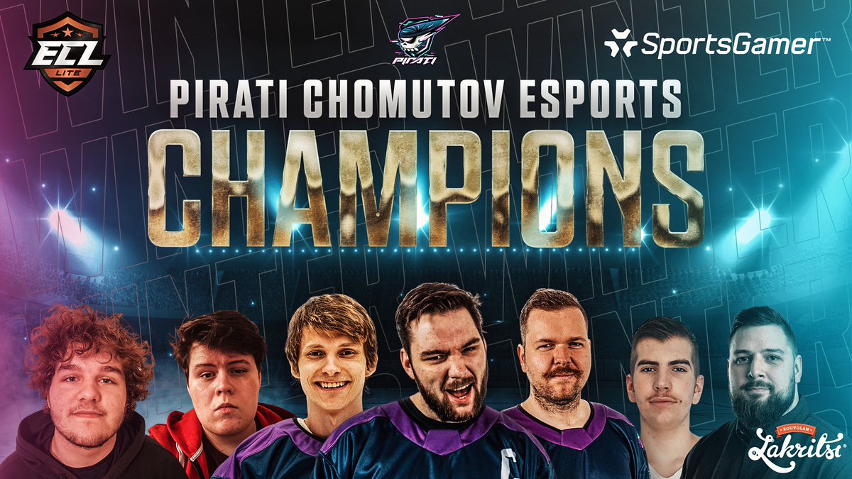 Congrats to your new #ECL23Winter Lite Champions <a href="/PiratiChomutov/">Piráti Chomutov</a>! 🏆

🔗 bit.ly/3SDEP6I

#NHL23 #esports #eHockey #kouvolanlakritsi