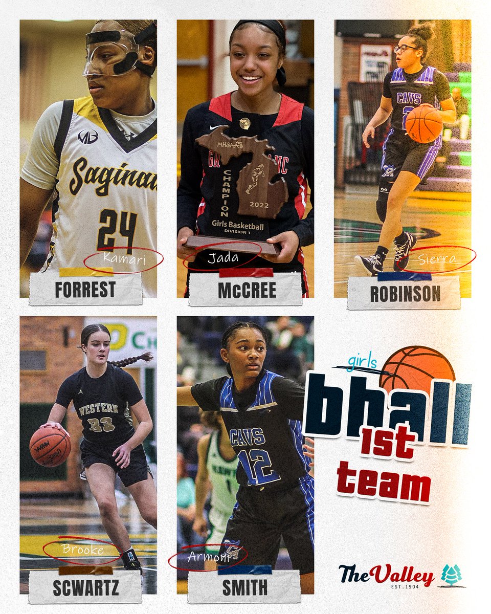 Congrats to our 2022-23 1st Team All-SVL Girls Basketball Honorees!