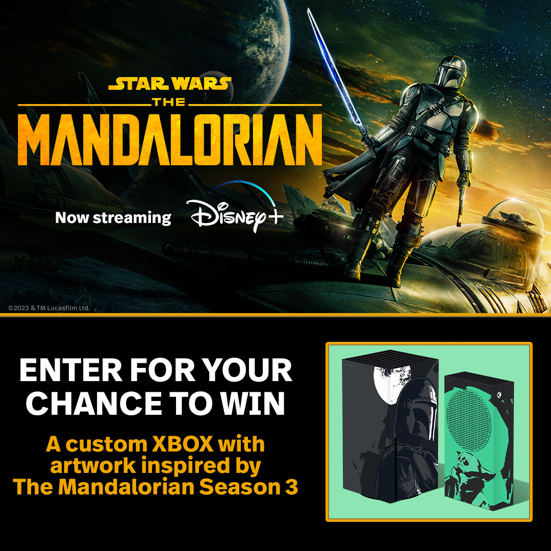 DisneyStudiosCA's tweet image. CANADA, this is the way! In celebration of the third season of #TheMandalorian now streaming on #DisneyPlus (Disney+ subscription required. 18+) we’re working with @XboxCanada to give you a chance to win a custom console and controller with artwork inspired by #TheMandalorian 1/4