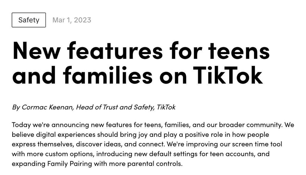RoadToPetabyte's tweet image. TikTok anuncia nuevas funcionalidades para contribuir al bienestar de los adolescentes y las familias ift.tt/yJnco9r - New features for teens and families on TikTok ift.tt/aEPm87i via /r/RoadtoExabyte ift.tt/UTonQuL  #storage #datahoarder #datahoard…