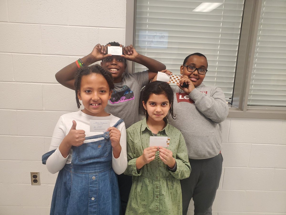@ChadwickElem Black History month winners! Celebrating their learning and note-taking about black history all month long ❤️
