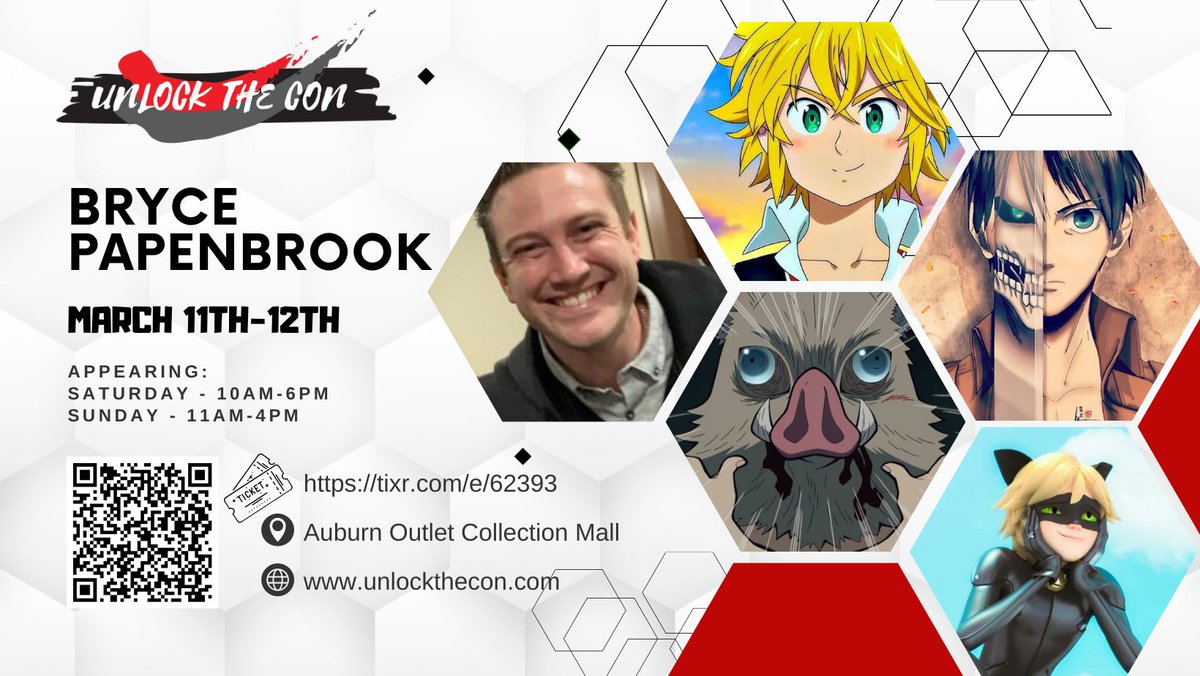 Unlock the Con (@unlockthecon) on Twitter photo Happy March!! We are bringing back our FIRST return guest Bryce Papenbrook & joining him is the marvelous Cristina Vee!! <a href="/BrycePapenbrook/">Bryce Papenbrook</a> <a href="/CristinaVee/">Cristina Vee Valenzuela</a> SAVE THE DATES! MARCH 11TH & 12TH!!!
tixr.com/e/62393
unlockthecon.com/pages/celebrit… Happy March!! We are bringing back our FIRST return guest Bryce Papenbrook & joining him is the marvelous Cristina Vee!! <a href="/BrycePapenbrook/">Bryce Papenbrook</a> <a href="/CristinaVee/">Cristina Vee Valenzuela</a> SAVE THE DATES! MARCH 11TH & 12TH!!!
tixr.com/e/62393
unlockthecon.com/pages/celebrit…