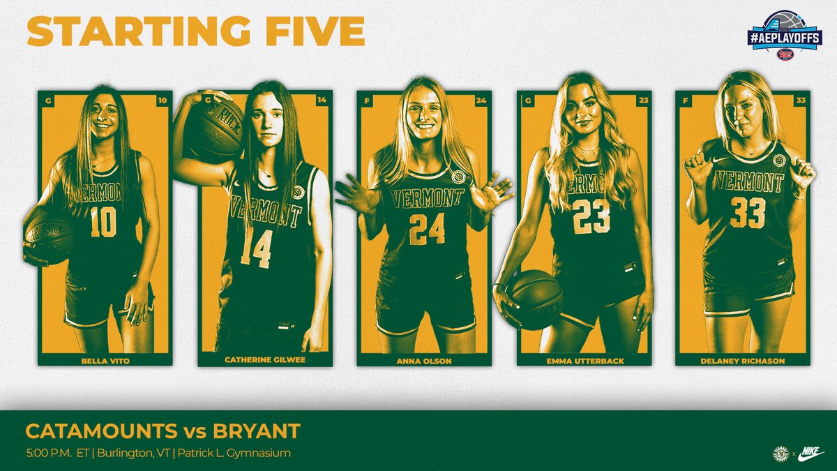 UVM Women's Basketball on Twitter "Meet tonight's starting five in the