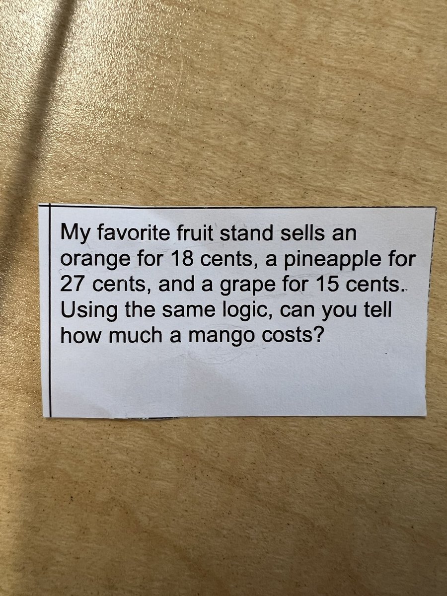 Instituting “Tricky Tuesday”! Students from all three math classes with have the chance to earn a weekly Brag Tag by solving a brain buster! Today’s was adapted from the Mensa Genius Quiz-a-Day book. 
Look at all those correct answers! The students Big Braining it today! 🤩🤯💪🏻🎉