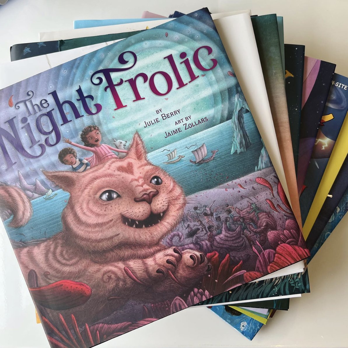 What is your latest picture book obsession? We can't get over THE NIGHT FROLIC! 💜 This exquisitely effervescent bedtime story from @JulieBerryBooks and @jaimezollars will transport you with the first turn of the page. 📸: @DeirdreEJones