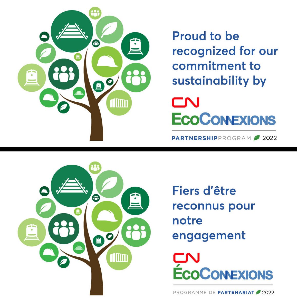 McAsphalt - among 58 companies chosen from all of CN's major customers to receive this important recognition for environmental leadership and stewardship. Named a 2022 CN EcoConnexions Partner!