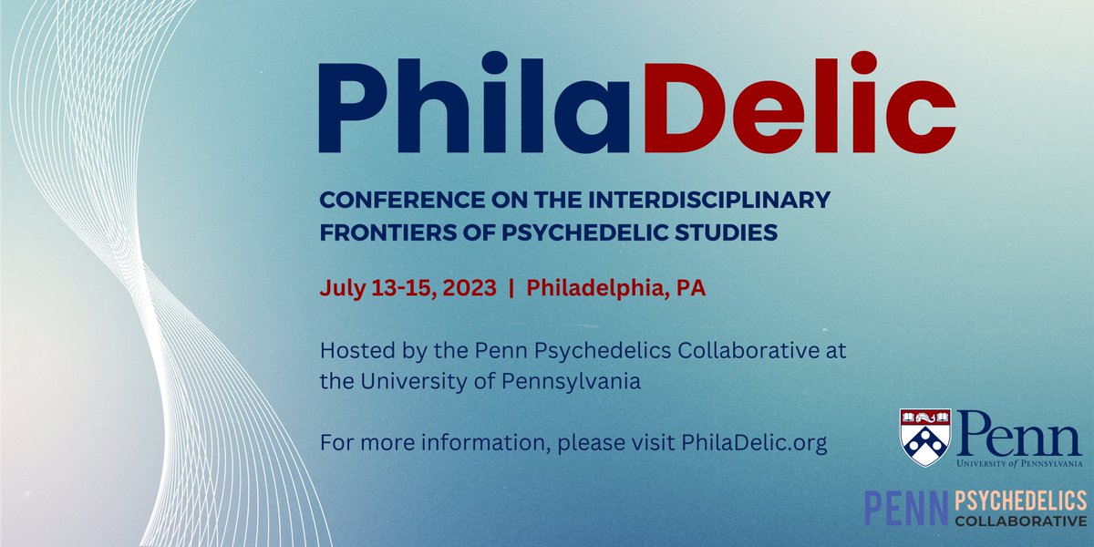 pennphiladelic's tweet photo. Tickets for #PhilaDelic are now on sale! Come explore the interdisciplinary frontiers of psychedelics studies on July 13th - 15th! 

@PsydelicsToday @lucidnewssite @MicrodoseHQ @PSYC_Spot @ipnpsychedelics @JHPsychedelics @PhillyInquirer https://t.co/QMlraI5Lp7