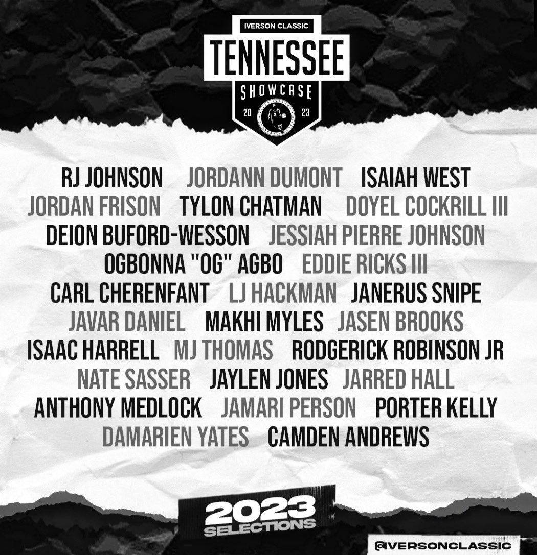 THIS IS IT. The TENNESSEE SHOWCASE represents a chance for Tennessee’s finest to show out on the country’s biggest stage, Iverson Classic. Congratulations to the 2023 selections, let’s make history together. #iversonclassic