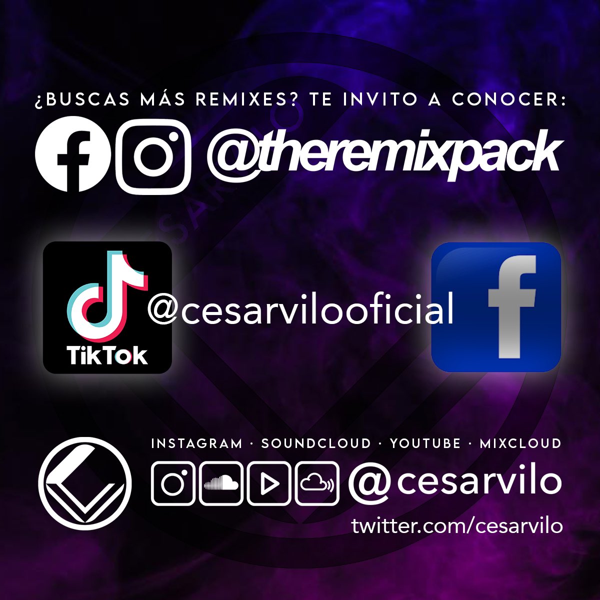 cesarvilo's tweet photo. Les dejo mis #RedesSociales #RT ¡Gracias! #dj #remixes #liveact #stream #sessions #cesarvilo #dj40 https://t.co/VxgmIkQDGw