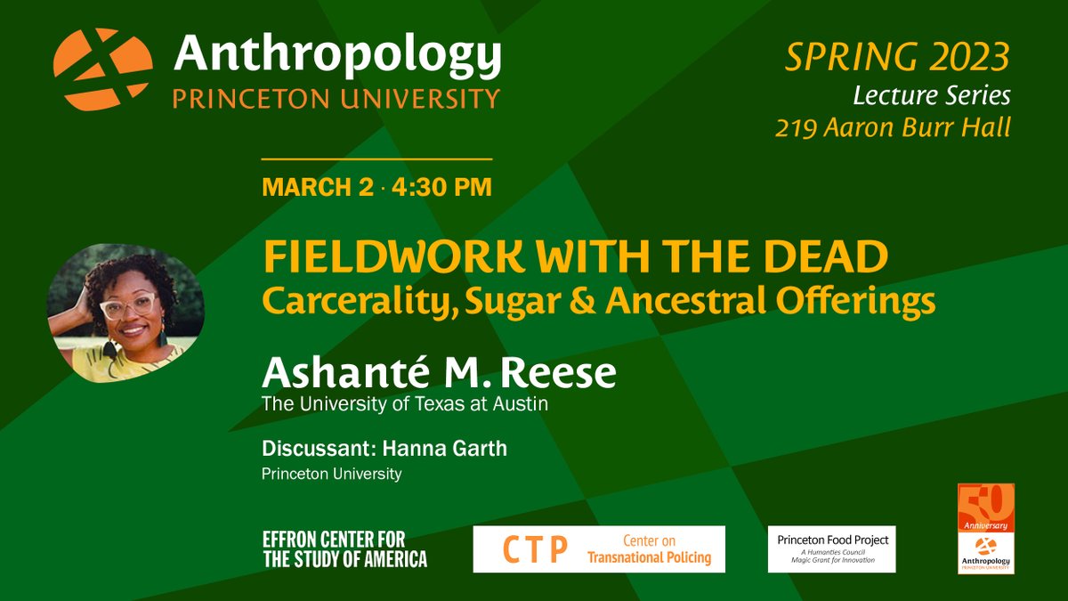 PU Anthropology (@princetonanthro) on Twitter photo Please join us for this talk with Ashanté Reese on Thursday, 3/2 @ 4:30 in 219 Aaron Burr Hall. #AnthroTigers <a href="/PrincetonEFF/">Effron Center for the Study of America</a> Please join us for this talk with Ashanté Reese on Thursday, 3/2 @ 4:30 in 219 Aaron Burr Hall. #AnthroTigers <a href="/PrincetonEFF/">Effron Center for the Study of America</a>