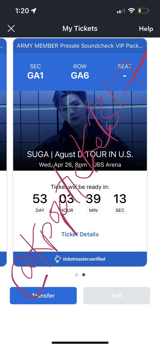 kpoptickets17's tweet photo. WTS: Suga NY tickets 

April 26
2 tickets - VIP Soundcheck GA

$680 each 

Have past ticket selling proofs under my pinned tweet. 

Accepting PayPal g&amp;s (as long as you cover the fee), Zelle, Venmo. 

#SUGA_AgustD_TOUR #sugaticket https://t.co/GL6aiUvE8w