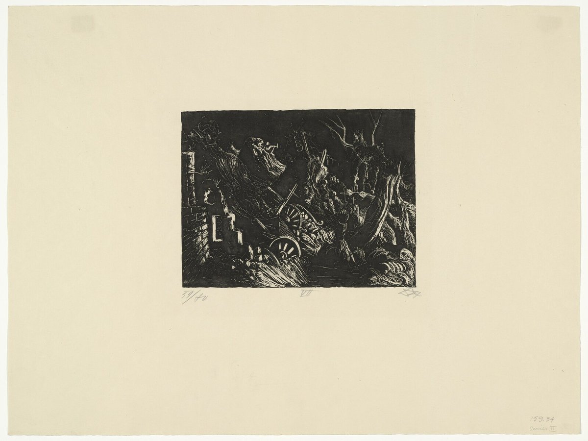 Otto Dix, Flare Illuminates the Monacu-ferme (Leuchtkugel erhellt die Monacu-ferme) from The War (Der Krieg), 1924 #ottodix #museumofmodernart moma.org/collection/wor…