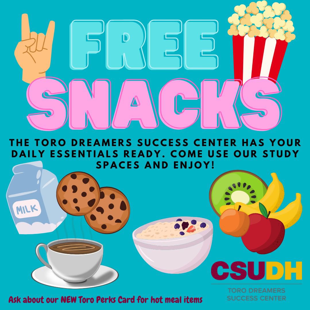 csudh_tdsc's tweet photo. As a daily reminder that we care, FREE SNACKS are available to our visitors at our front lobby table including coffee, cookies, oatmeal and fruits.. Join us at the TDSC LSU111 #CSUDH #ToroTreats #ToroPerksCard #AskAboutTPC #TDSC https://t.co/iaHtPEhC0C