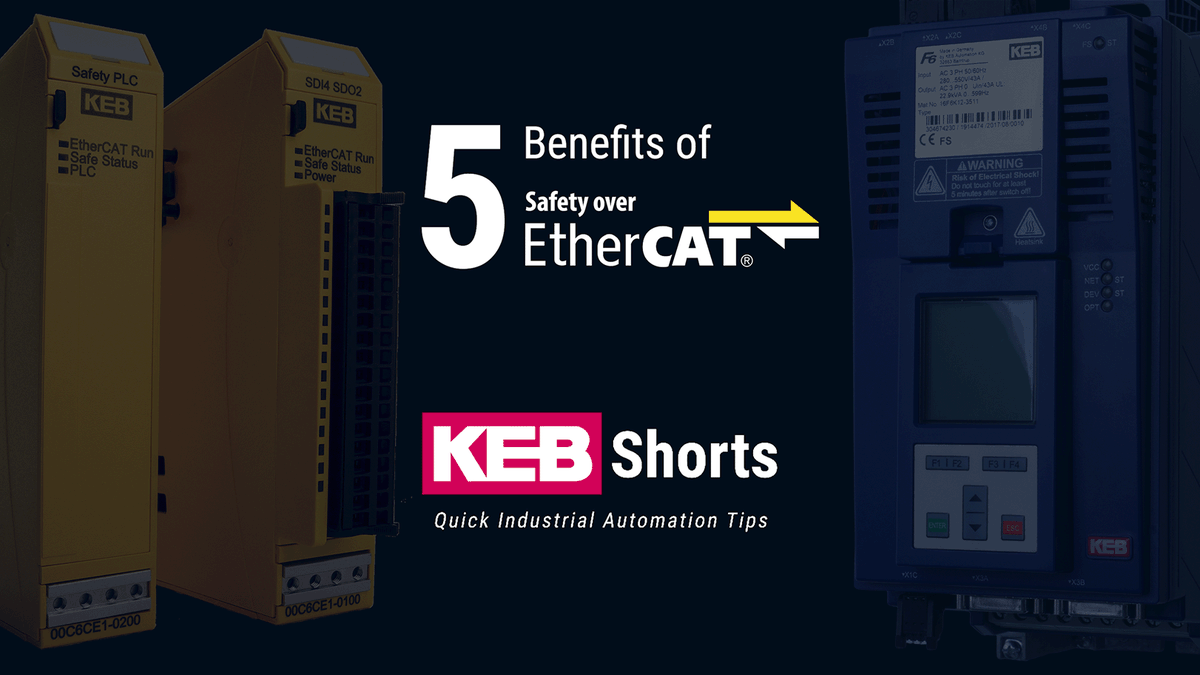 KebAmerica's tweet image. Safety over EtherCAT is an excellent platform for machine builders. Do you know the top five benefits of FSoE? If not, find out in this video. 
youtube.com/watch?v=H0LVF-… 

#FSoE #safetyoverethercat #machinesafety #industrialautomation #KEBamerica #KEBautomation #KEBshorts #tips