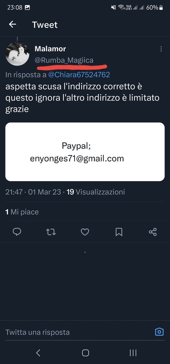 Come non detto, deve essersi innamorato. 
Questo addirittura esiste da 6 giorni.
Ma non muoiono mai questi?
Se vi va segnalate (sta diventando un lavoro a tempo pieno)
x.com/Rumba_Magiica?…