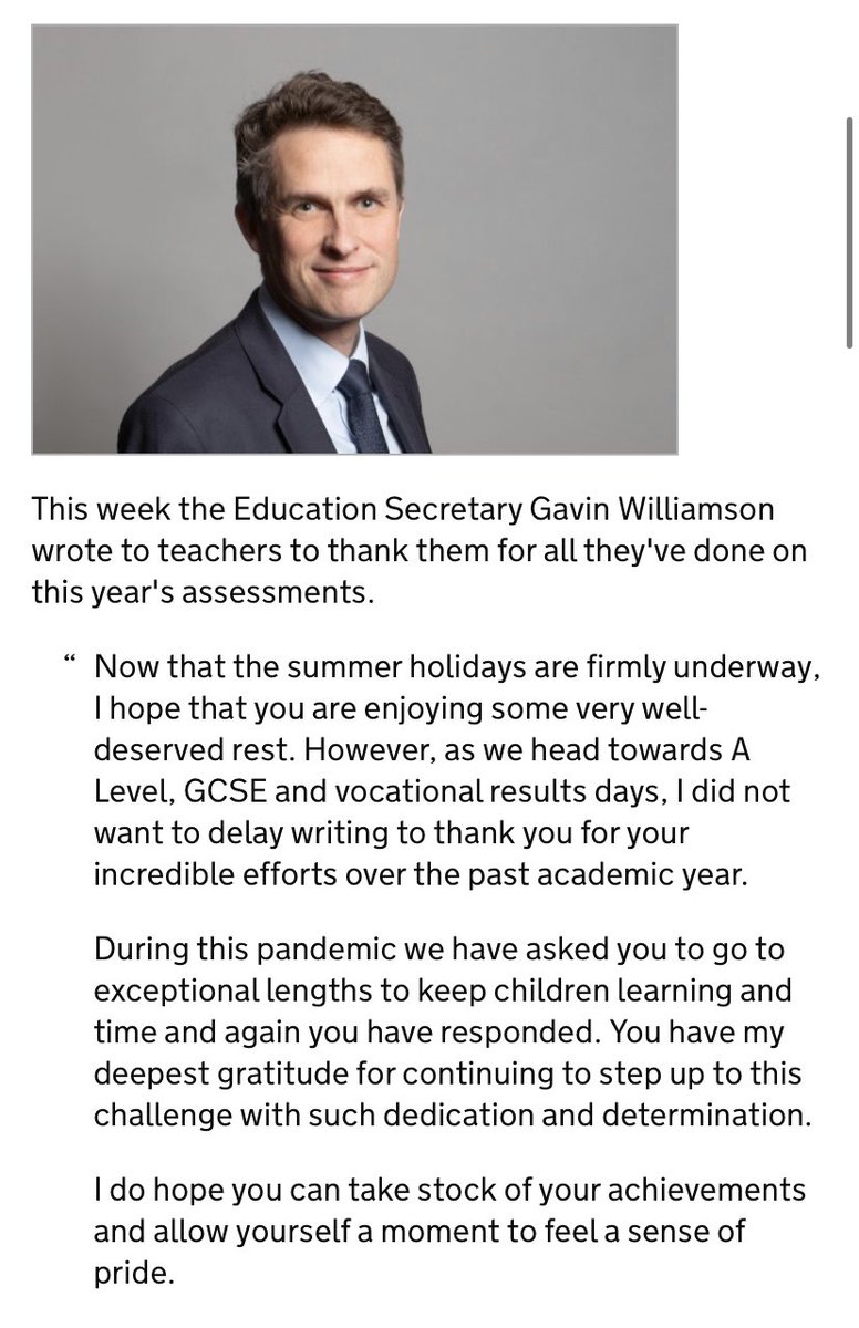 AdamBienkov's tweet image. What Gavin Williamson said about teachers in public, vs what he said about them in private.