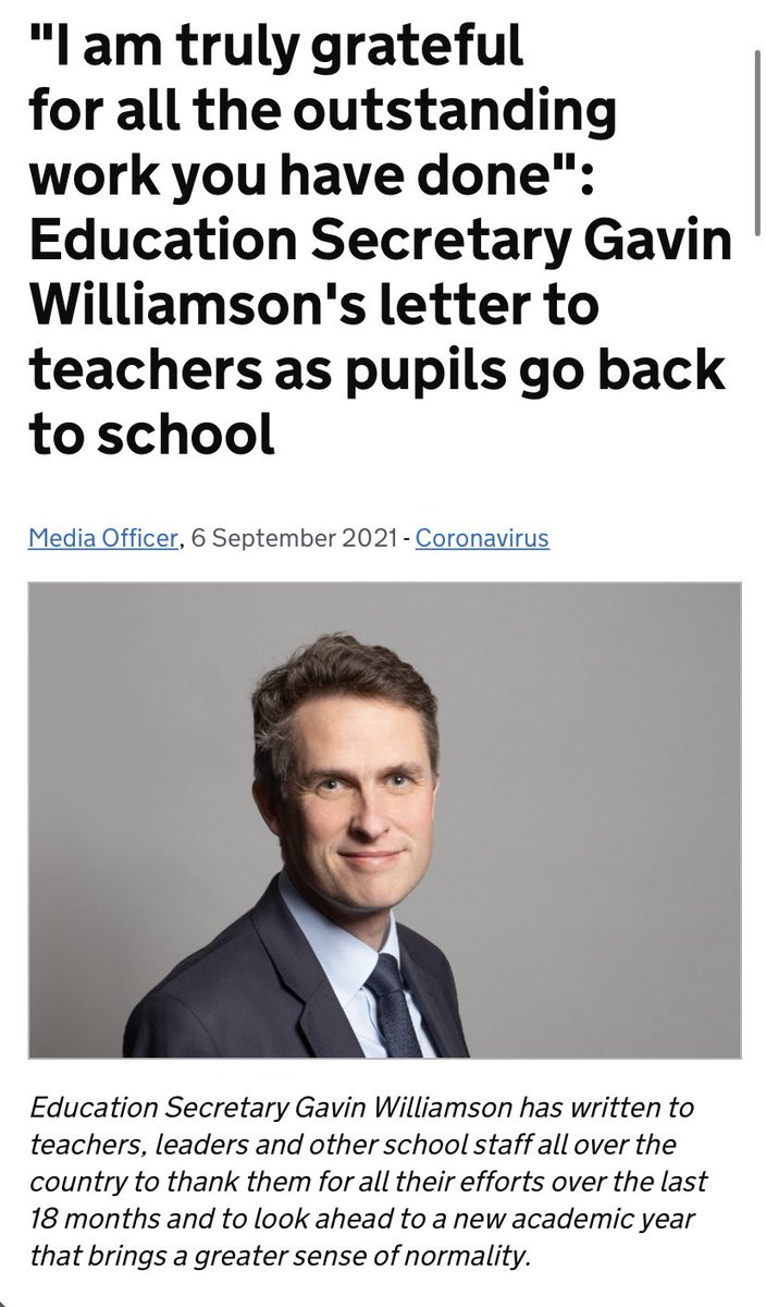 AdamBienkov's tweet image. What Gavin Williamson said about teachers in public, vs what he said about them in private.