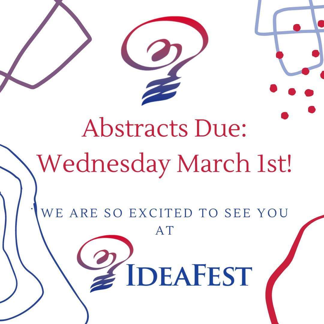 Abstracts for IdeaFest are due TODAY!!

We are looking forward to seeing all the amazing work our students do.

Submissions are due March 1st, 2023. Submit your work here:
southdakota.sjc1.qualtrics.com/jfe/form/SV_2u…

For more information, please visit our site:
sites.google.com/usd.edu/ideafe…

#IdeaFest