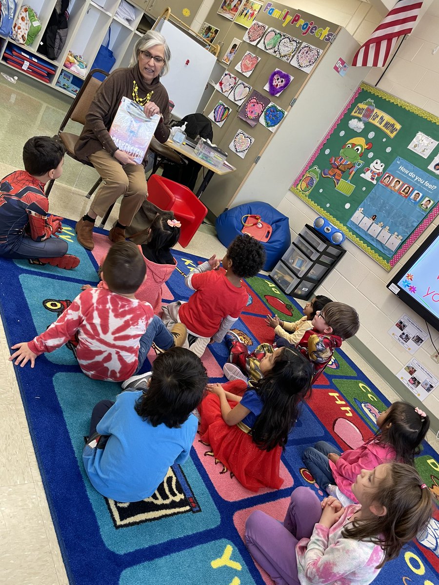 MissVatLP's tweet photo. Today was Guest Reader AND Superhero Day! We loved having Mrs. Habib come back and read to us! π₯°π #WhyLP #NBTPreschoolUnited #ReadAcrossAmerica2023 #GuestReaderDay https://t.co/FATqDuldrP