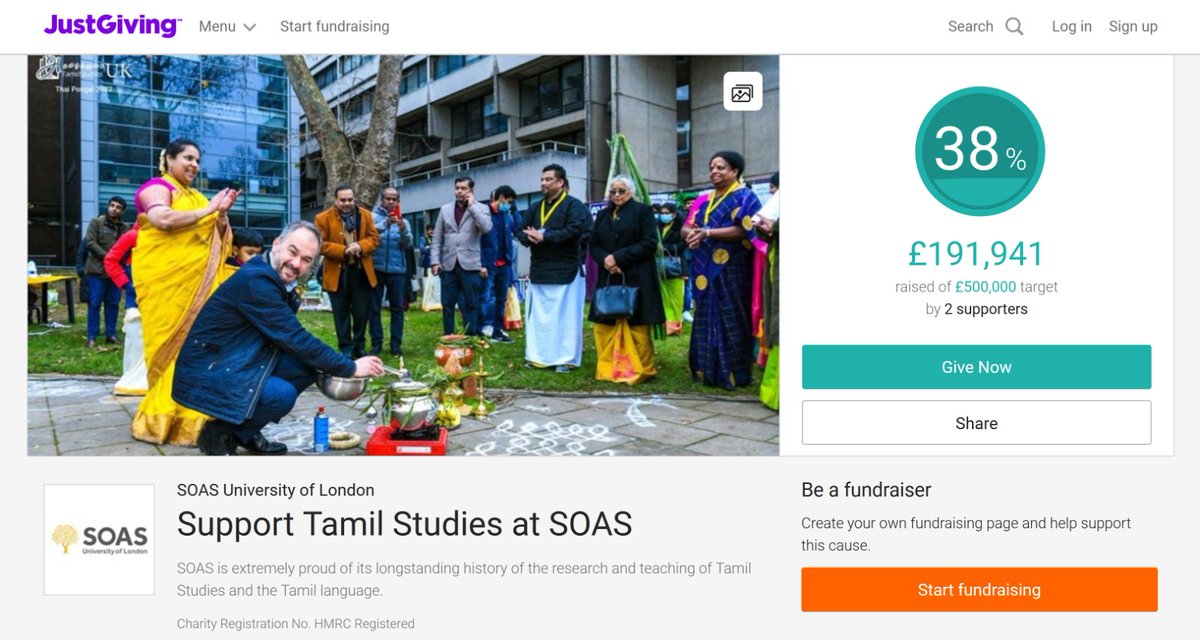 £12,000 funds raised by Om Sharavanabhava Seva Trust (UK) for Tamil Studies at SOAS University of London has been added into the crowdfunding site. Our total fundraising is nearing £200k. Thank you so much for all the fundraisers.
#TamilStudiesUK #SOAS #UniversityOfLondon #தமிழ்