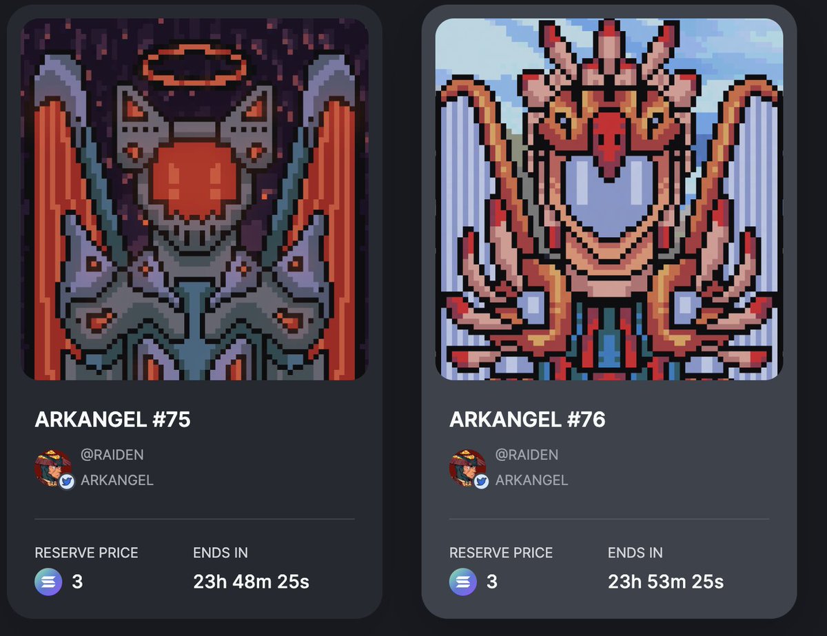 AUCTION : LIVE 🟢

24 hours, 2 Arkangels, each with an unique story and style 🎨

May the best bidder win! See you in the council 🙏