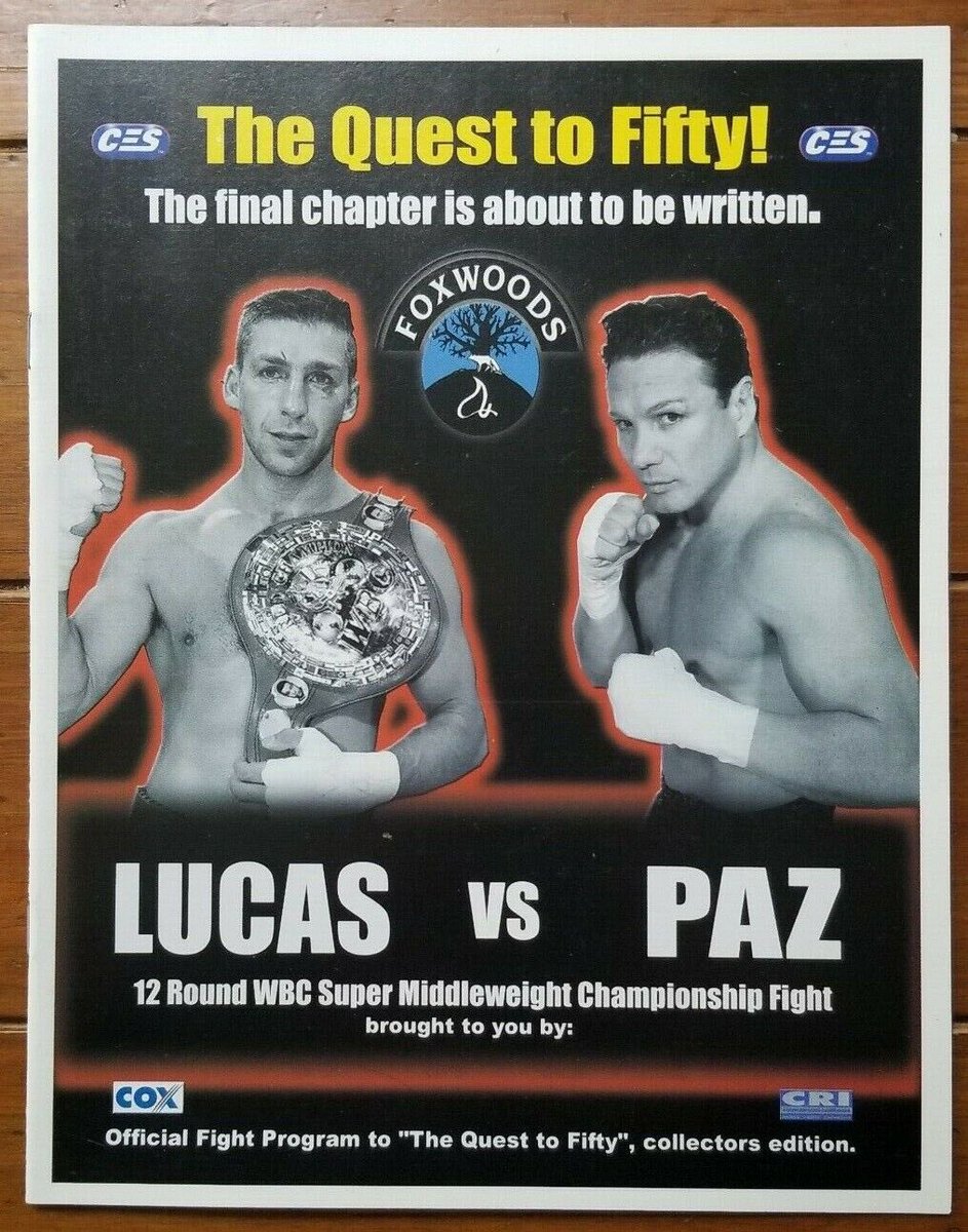 jeffreyboxe's tweet photo. 1er mars 2002: Éric Lucas (39-8-3, 15 ko’s) défend le titre WBC des super moyens contre The Pazmanian Devil, Vinny Paz (50-10, 30 ko’s) dans un excellent combat. Lucas remporte une décision unanime #boxe #boxing #boxei #boxen #OnThisDay #OTD #boxer #History #Histoire https://t.co/krC6xtG7Ro