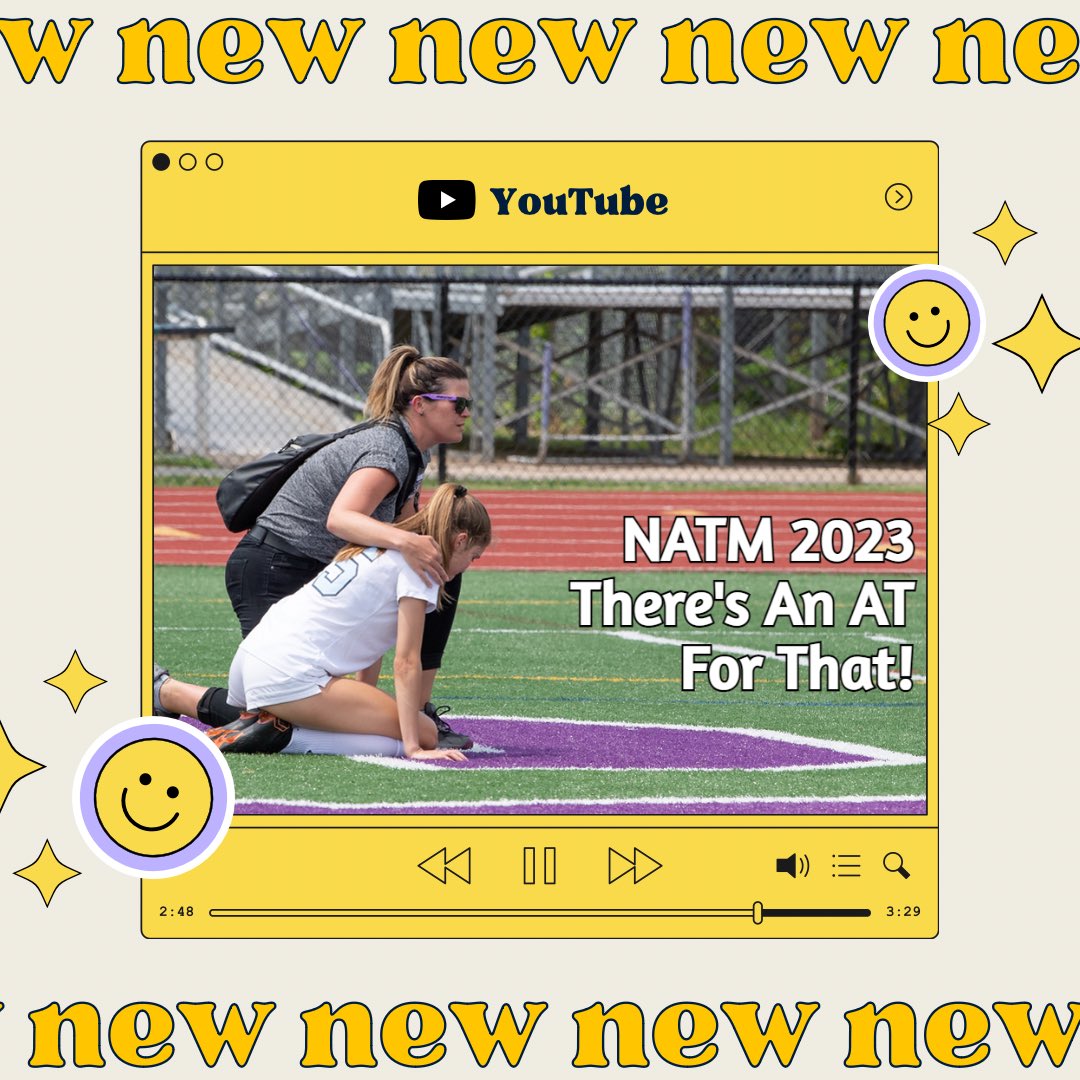 FCPS Athletic Training Program (@fcps_atp) on Twitter photo STOP SCROLLING AND WATCH!! 🎬
Have you had a chance to check out our #NATM2023 promo video yet? See the 🖐🏽 domains our ATs are trained in, and how each play a role in their daily responsibilities. #theresanATforthat
youtu.be/7HklnNHH8hA
<a href="/fcpsnews/">Fairfax Schools 🌟</a> <a href="/VATAPR/">VATA Public Relations</a> <a href="/D3_MAATA/">MAATA</a> <a href="/NATA1950/">NATA</a> STOP SCROLLING AND WATCH!! 🎬
Have you had a chance to check out our #NATM2023 promo video yet? See the 🖐🏽 domains our ATs are trained in, and how each play a role in their daily responsibilities. #theresanATforthat
youtu.be/7HklnNHH8hA
<a href="/fcpsnews/">Fairfax Schools 🌟</a> <a href="/VATAPR/">VATA Public Relations</a> <a href="/D3_MAATA/">MAATA</a> <a href="/NATA1950/">NATA</a>