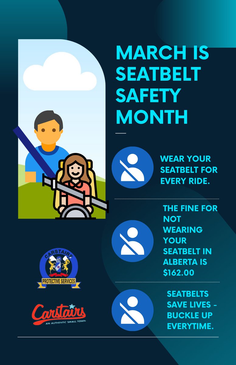 March is Seatbelt Safety Month.
Peace Officer's focus in March on Seatbelt Safety.
