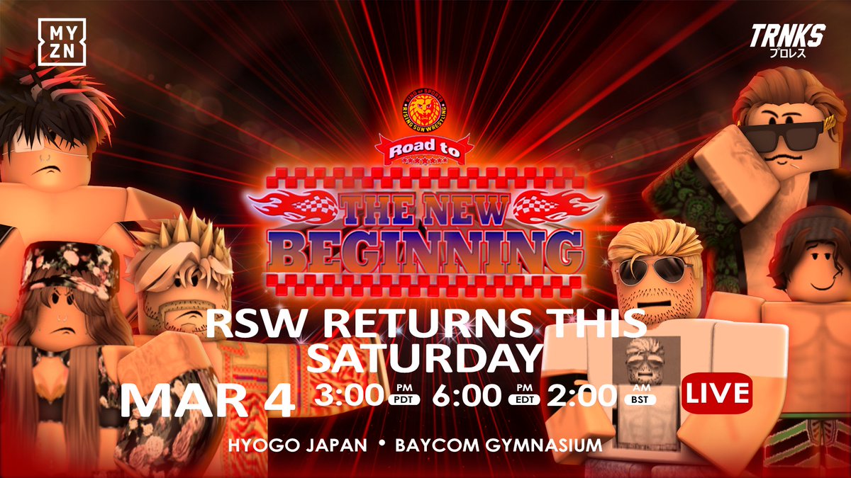 RSWNation's tweet photo. THIS SATURDAY MARCH 4 6 EST
RSW ROAD TO THE NEW BEGINNING CONTINUES
今週の土曜日  #RSWWORLD #THENEWBEGINNING https://t.co/TmE6mfOeg9