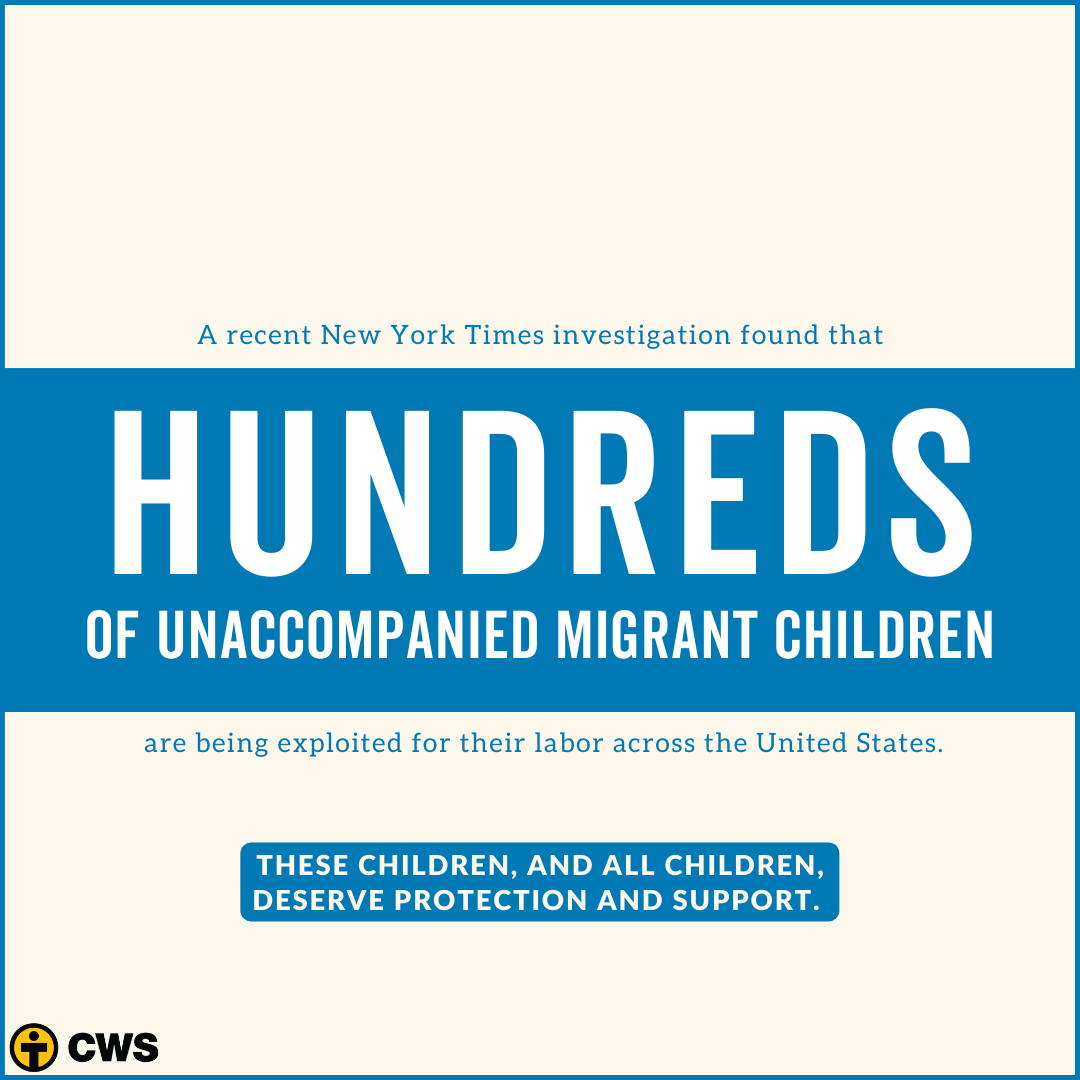 CWS_global's tweet photo. Congress, it's past time to:

☑️Fully restore asylum protections
☑️Fund post-release services for unaccompanied children
☑️Protect children vulnerable to labor exploitation

Learn more: https://t.co/i714sWdGhG https://t.co/unOenZZ7iv