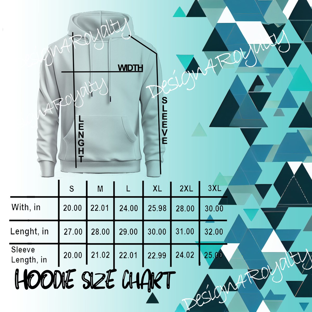 Design4Royalty's tweet image. Introducing our concept size charts for hoodies and sweaters! At Design4Royalty, we know how important it is to have the perfect fit, so we&apos;ve created not one, but TWO size charts. #Design4Royalty #SizeChart #Hoodies #Sweaters #CustomDesigns #fashionforward