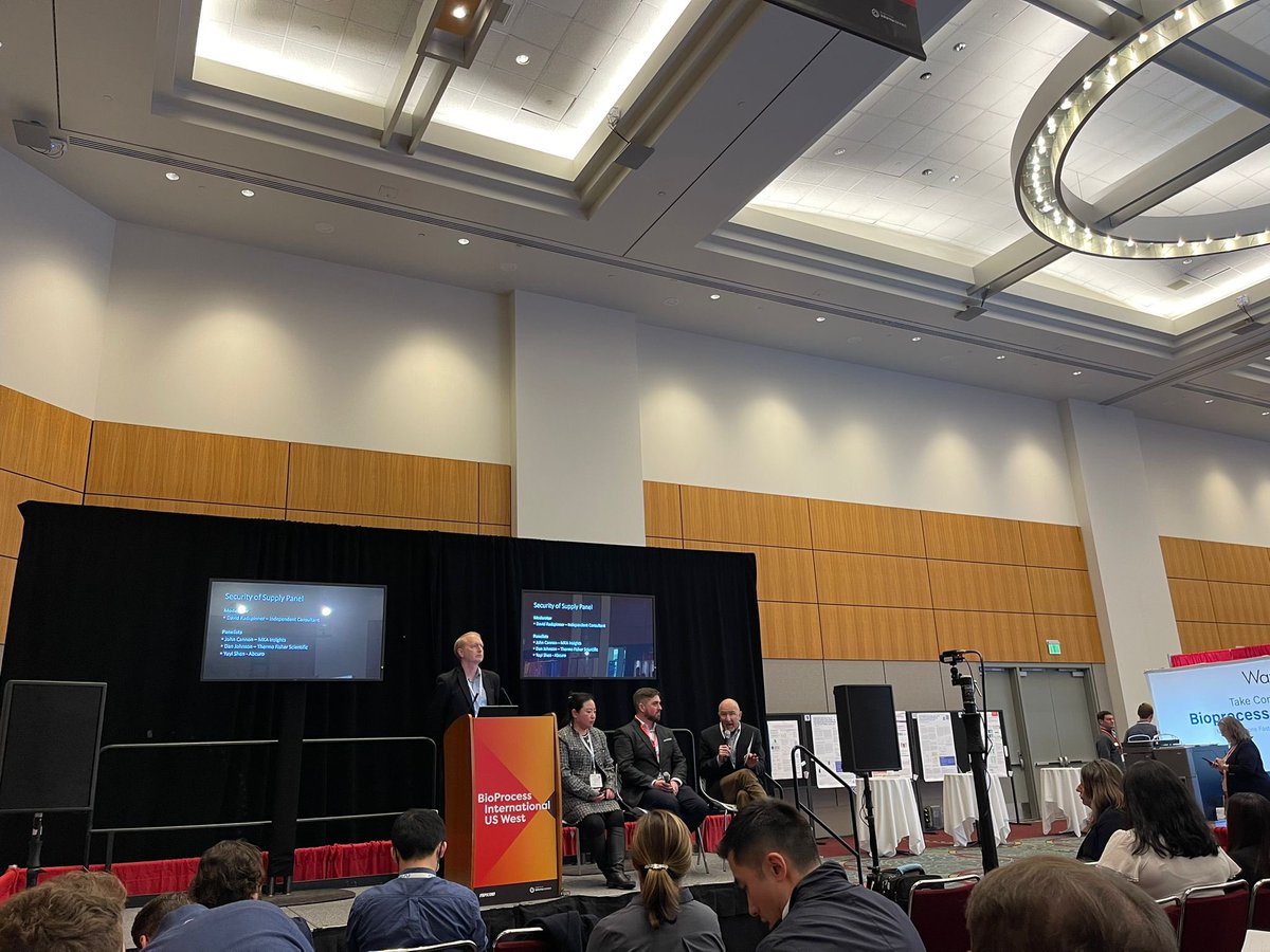 BioProInsider's tweet image. Great panel discussion about the security of supply chains at the BPI Theatre #BPIWest