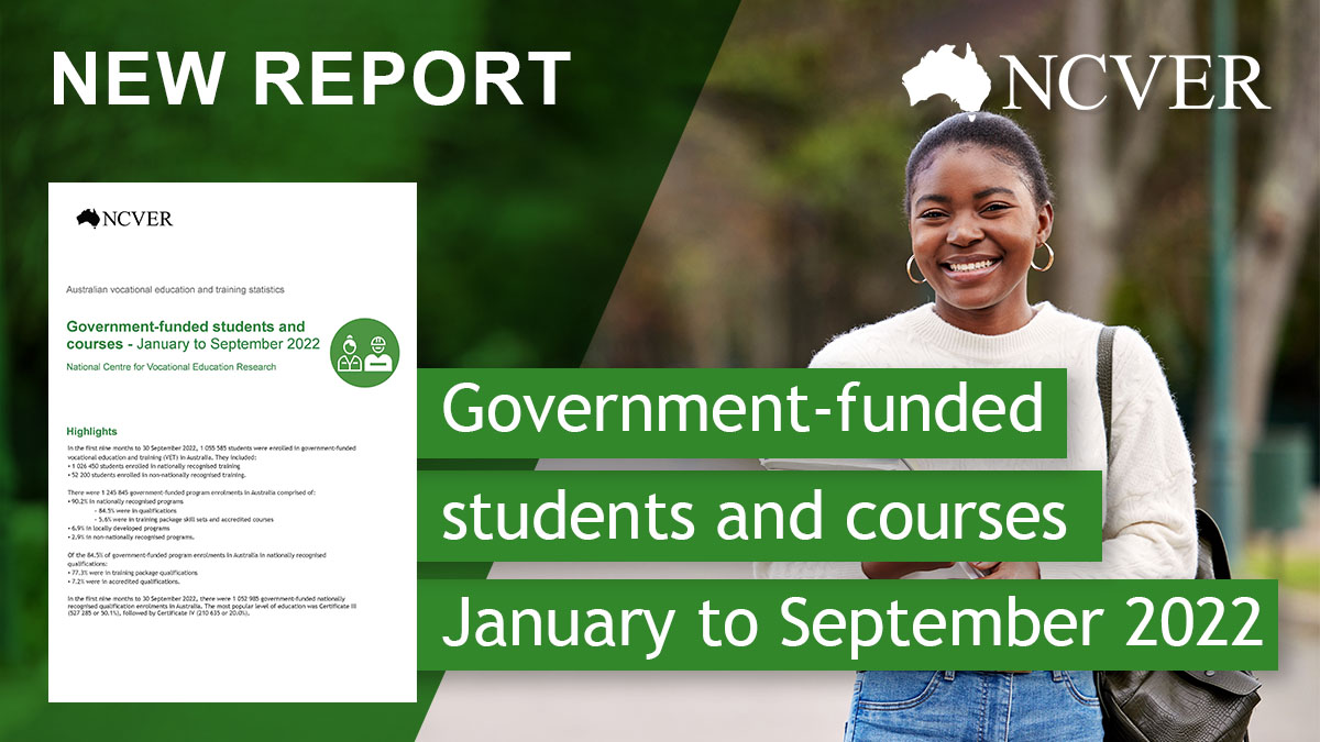 NCVER's tweet photo. *NEW REPORT*
Government-funded students and courses January to September 2022
https://t.co/WmCRyTrVaR
#VocationalEducation #Apprenticeships #TrainingAustralia #auspol https://t.co/jzFOGqb6cy