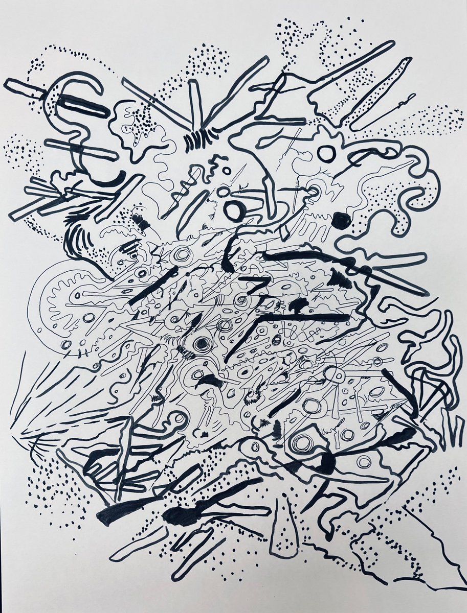 JuliaLaCcat's tweet photo. Abstract line drawing #drawing #abstractlineart #drawinglines #juliaguzzio #artmaking https://t.co/8NQ4AcS4sw