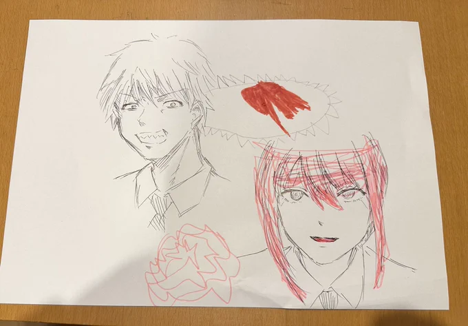 子供に頼まれたので描いてみたシリーズ

デンジとマキマさん
(側頭部から生えてるチェンソーと色は子供によるもの) 