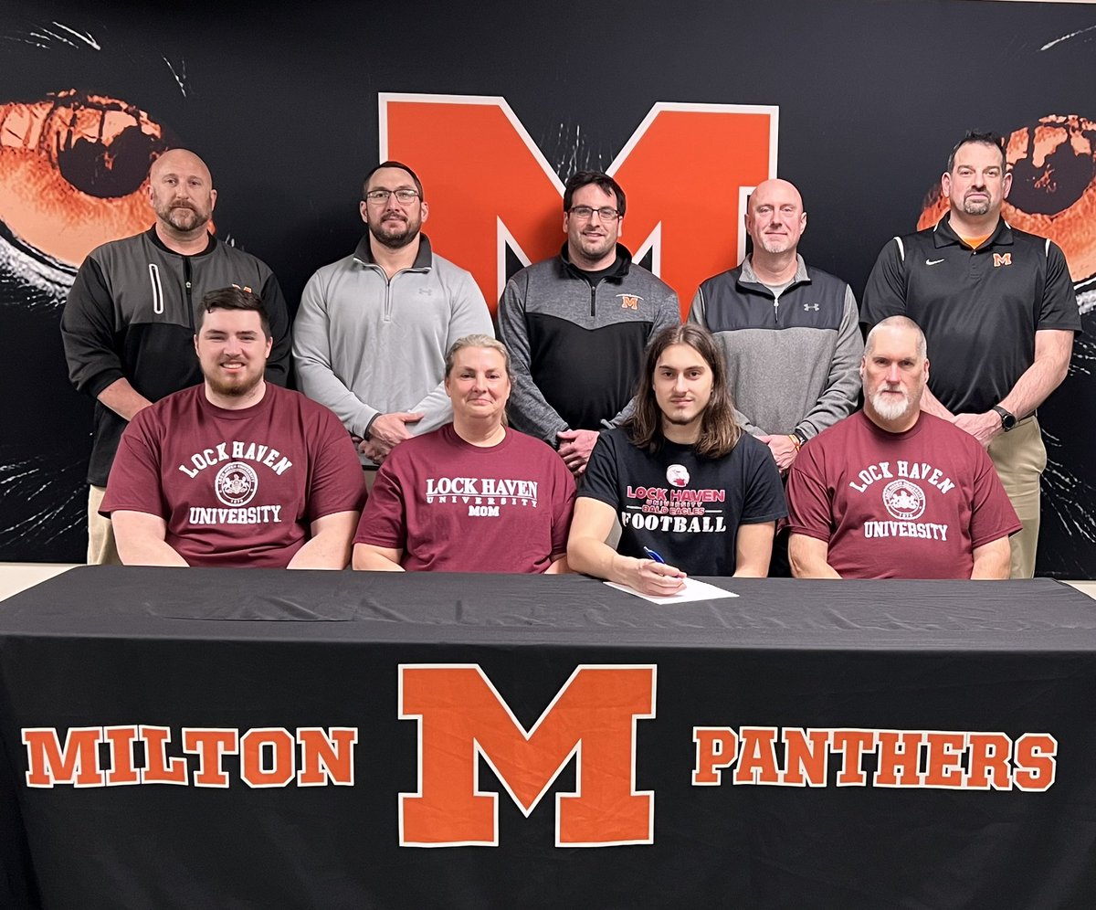 Milton’s Ashton Krall will further his Academic and Athletic career at Lock Haven University! Ashton will play Football.  Congrats Ashton.