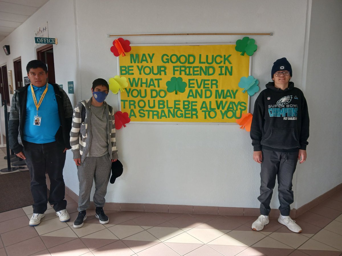 They worked hard on the March bulletin board at Excel. Thank you Max, Chris and Jesus. #sehsthebest #SanEliNation