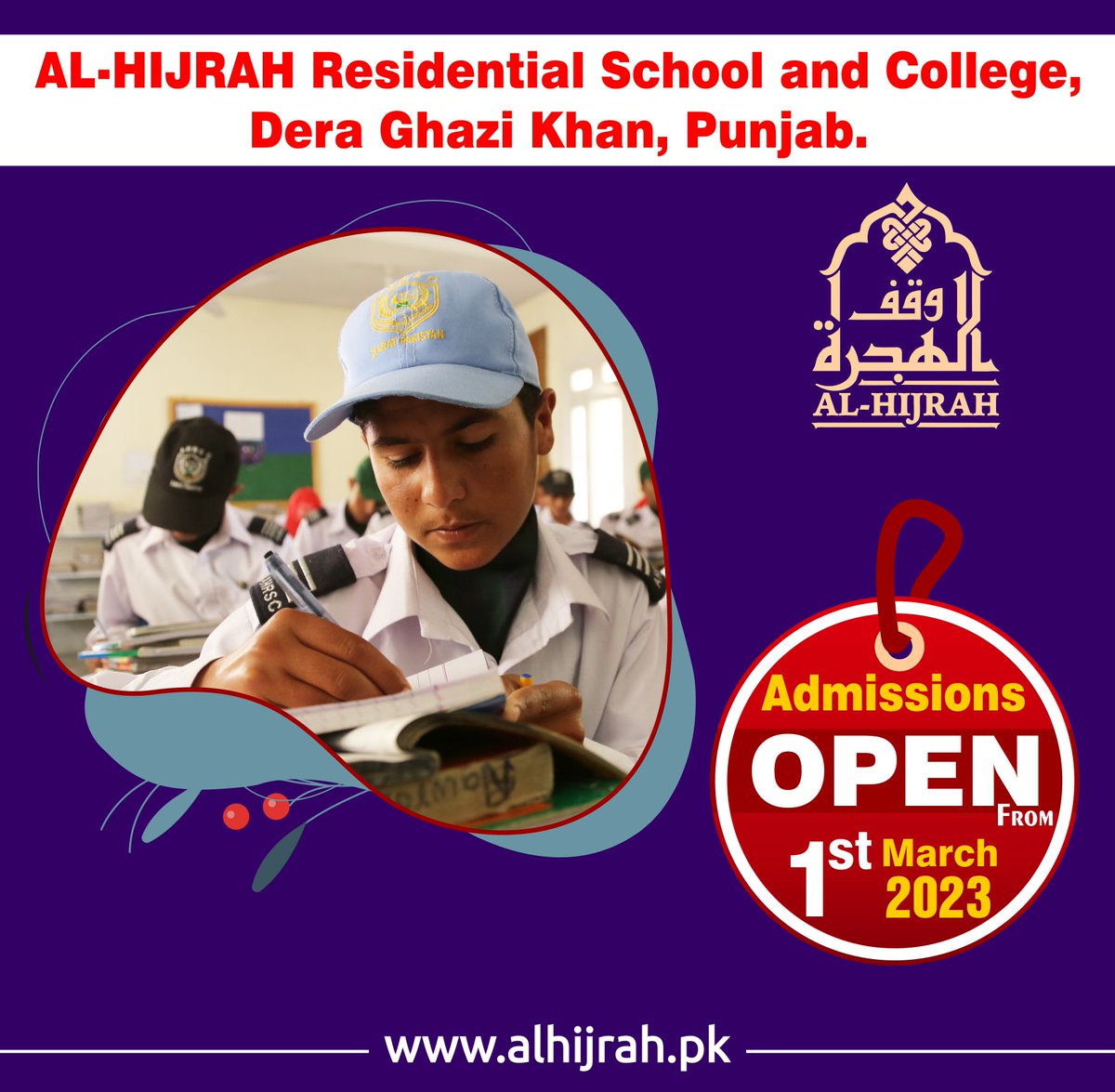 Milyaskakar's tweet photo. The wait is finally over!
Al-Hijrah Schools Trust is announcing the admissions of first batch at the Dera Ghazi Khan Campus.

Please share this tweet with deserving students of Sindh and Southern Punjab. https://t.co/f5LTs6spKT