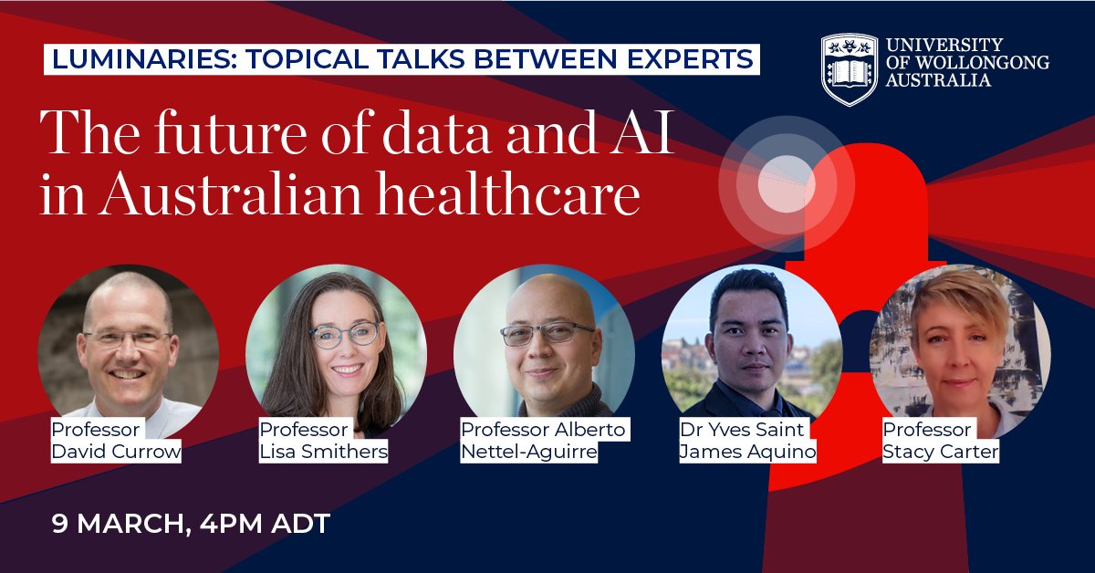 Diagnosing ML: The Algorithm Will See You Now (@diagnosingml) on Twitter photo Our research team members <a href="/yvessj_aquino/">Yves SJ Aquino, MD, PhD</a> and <a href="/stacymcarter/">Stacy Carter</a> will join our colleagues at <a href="/UOW/">UOW</a> to discuss the future of #datascience and #AI in #healthcare.
Registration and details here: uow-au.zoom.us/webinar/regist… Our research team members <a href="/yvessj_aquino/">Yves SJ Aquino, MD, PhD</a> and <a href="/stacymcarter/">Stacy Carter</a> will join our colleagues at <a href="/UOW/">UOW</a> to discuss the future of #datascience and #AI in #healthcare.
Registration and details here: uow-au.zoom.us/webinar/regist…