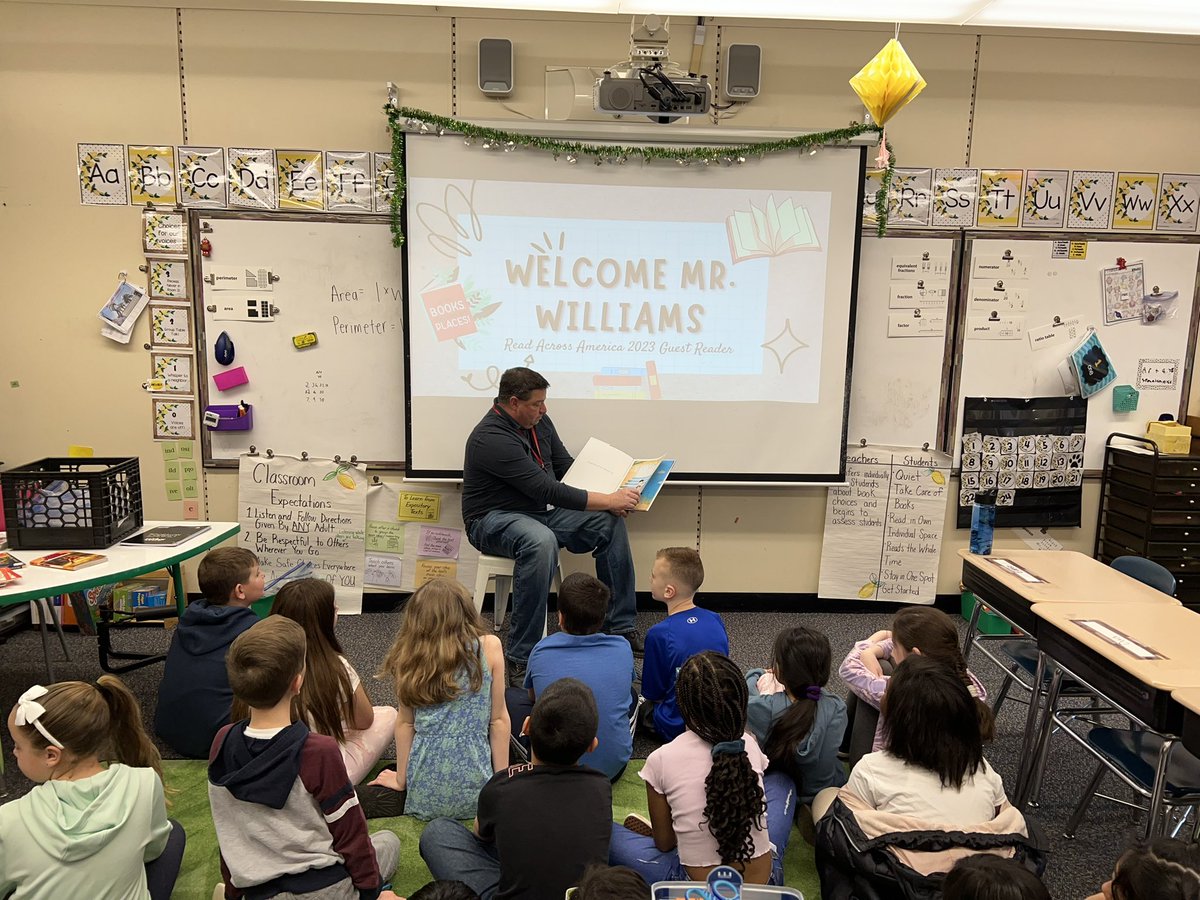 THANK YOU, Mr. Williams, for reading We’re All Wonders to us and visiting our classroom! We had one especially happy friend in Room 3!