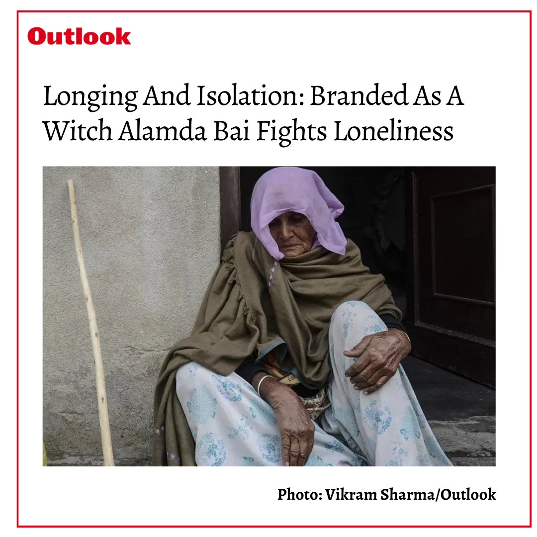 Outlookindia's tweet photo. #InPics | Almada Bai, an elderly resident of #Bhimpur village in #Bhilwara, resides alone in a single-room house after being accused of practicing #witchcraft by a neighbor. She recalls her traumatic experience of being labeled a #witch.

📸 Vikram Sharma

https://t.co/QwFjctYGH7 https://t.co/4b3kLS1h5M