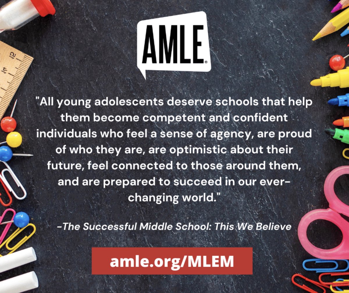 megan_vosk's tweet photo. March is Middle Level Educators Month! What are you doing to celebrate the wonderful things that happen each and every day in middle level education? #MLEM #AMLE #AMLE50 #thisibelieve #middleschoolstrong
👉👉👉https://t.co/YbU8sjGh16 https://t.co/zpNyrYJNLv