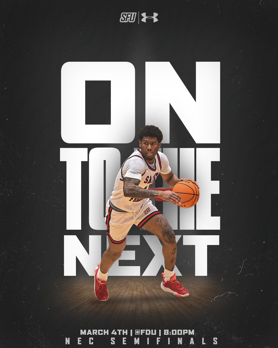 With tonight's win, we are onto the 𝕤𝕖𝕞𝕚𝕗𝕚𝕟𝕒𝕝𝕤

✅ <a href="/Josh_Cohen35/">Joshua Cohen</a> 25 pts, 12 rebs
✅ <a href="/maxwe11land/">Maxwell Land</a> 23 pts
✅ <a href="/Ronell__/">Nell</a> 14 pts, 8 rebs
✅ will play in NEC semifinals for 7th time

📰tinyurl.com/9auxtpx7

🔴⚡️🏀 #RideTogether #BELIEVE