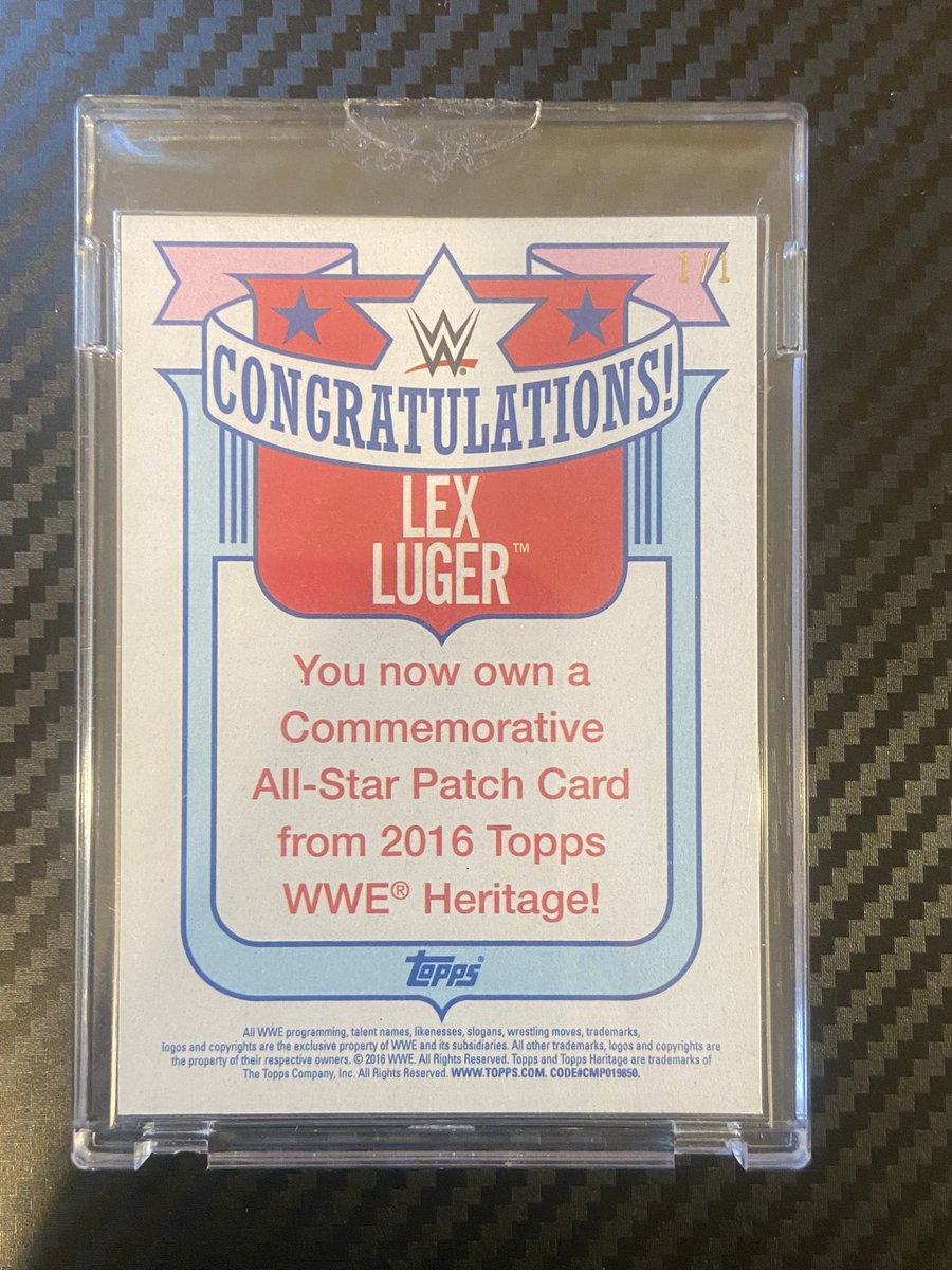 SantosGSPawn's tweet photo. Pulled this Crazy #LexLuger #WCW patch 1/1 ! #wrestlingcardwednesday https://t.co/hN0YHIwIrf