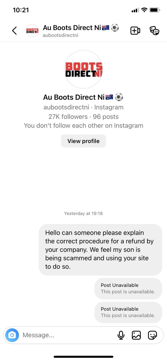 Agrhhhh !!!! This has just made my blood boil. Mr 18yo gets himself a job, stepping up which I’m so proud of… Purchases boots as part of a return to footy after year off from Injury, to then be scammed by these A@@holes… everyone please share to shut the scammers down!!!