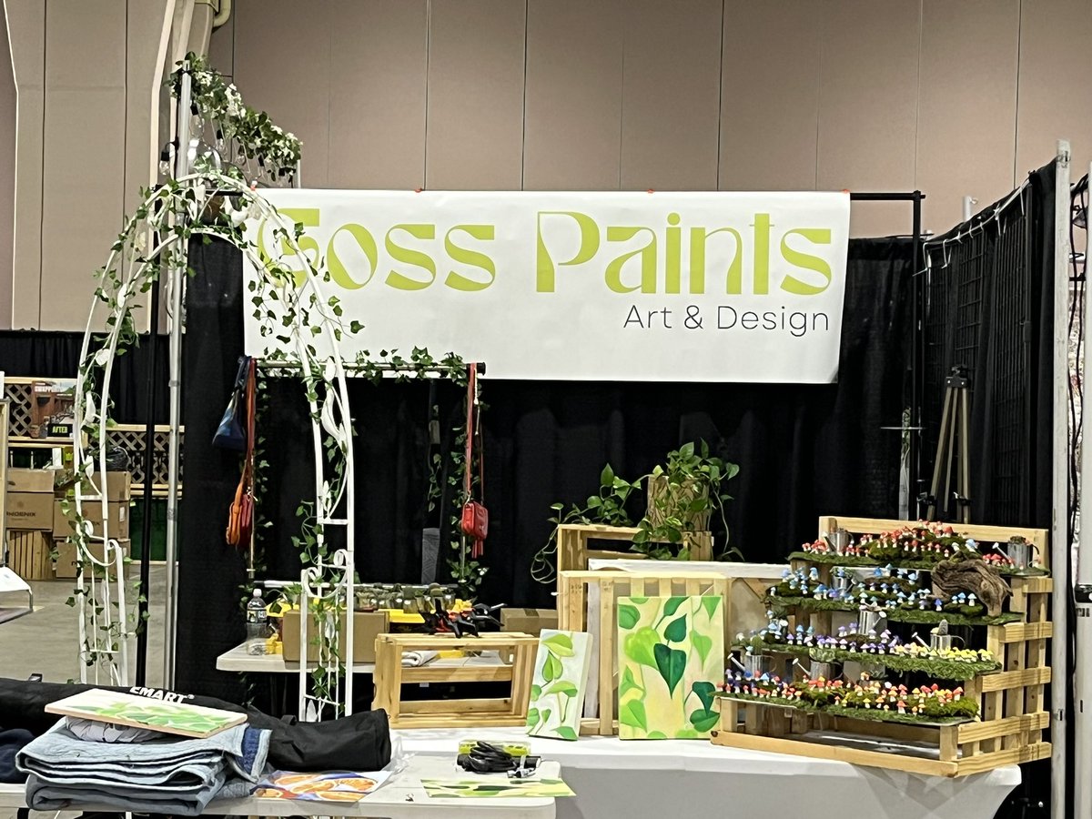 gossland50's tweet photo. Springtime in Philly!!! #PHS #Flowershow  Goss Paints booth coming together!! Proud of you Madison!! https://t.co/NC5zH3rHr0