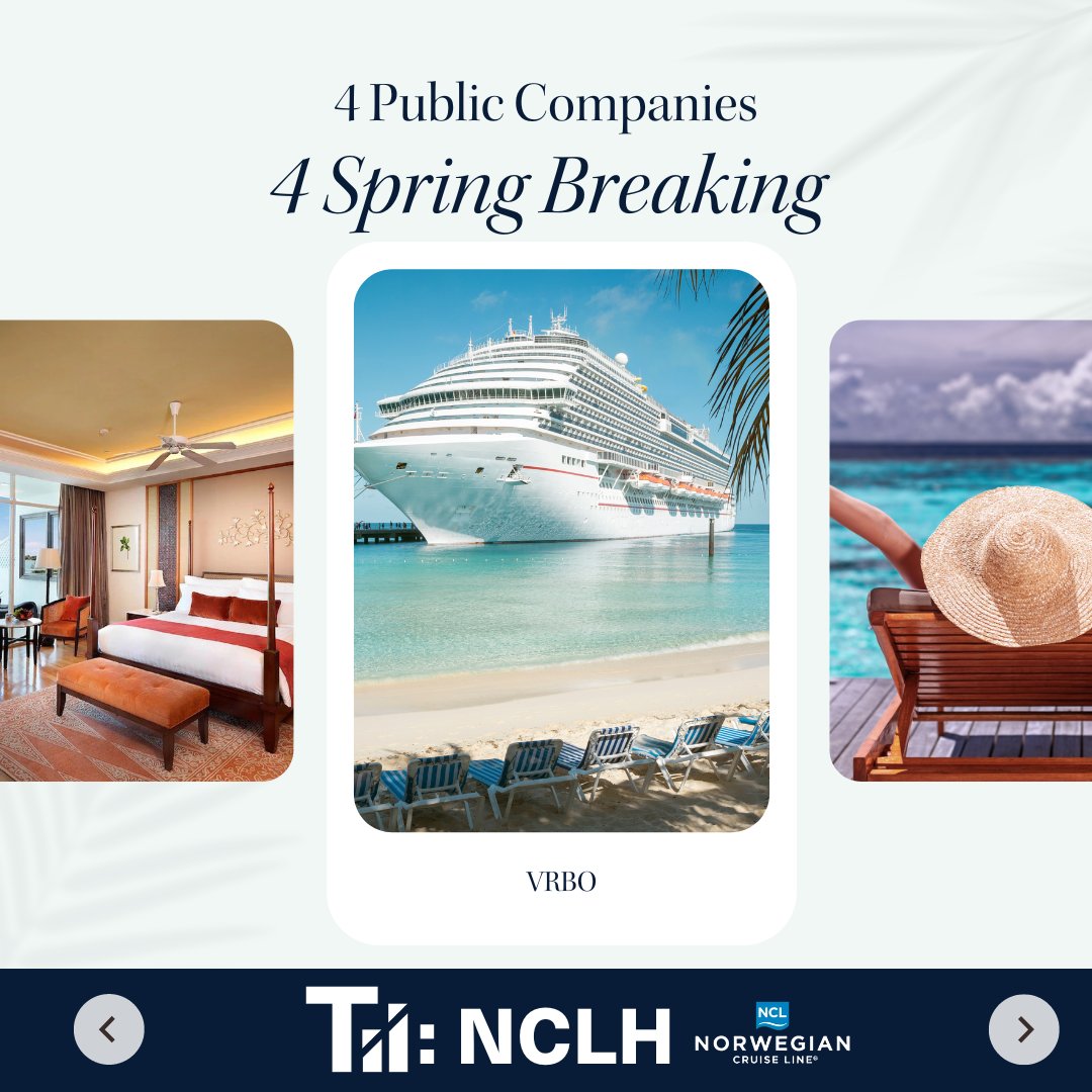 TiiCKERPerks's tweet photo. Time to break out the sunscreen and shades, Spring Break has arrived! 😎 From @mondee_official to @CruiseNorwegian here are four companies you can invest in while you are planning your vacation. Let the fun and relaxation begin! 🏝️ https://t.co/zdPTAeThaN