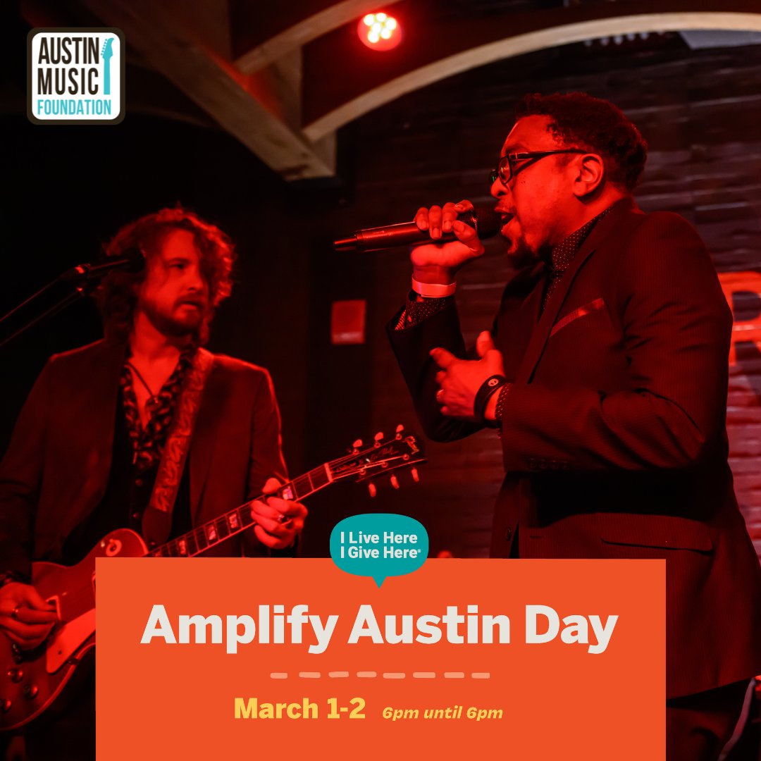 Happy Amplify Austin Day! 🎉 Get ready to join in on the fun and help support local music here in Austin! Make a donation to the Austin Music Foundation over the next 24 hours and be part of the change. Let's go! 

l8r.it/DcTi

#ILiveHereIGiveHere
#AmplifyAustin