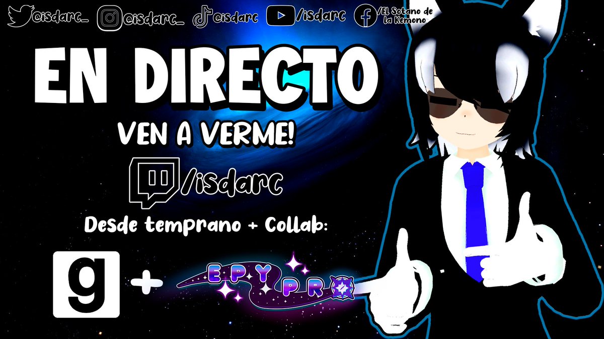 IsDARC_'s tweet photo. 🔵Ven y venos jugar TTT en Garry's Mod en colaboración con los chicos de EpyPro!! Esperen Directito Ya!!⚫
💙https://t.co/CFA1lqEh2g🤍
No olvides de dejar tu LIKE y un RT!!💙
#VTuber #VtuberES #VTuberUprising #twitch #twitchstreamer #twitchstreaming #isdarc #TwitchStreamers https://t.co/vbRjtSg8Qb