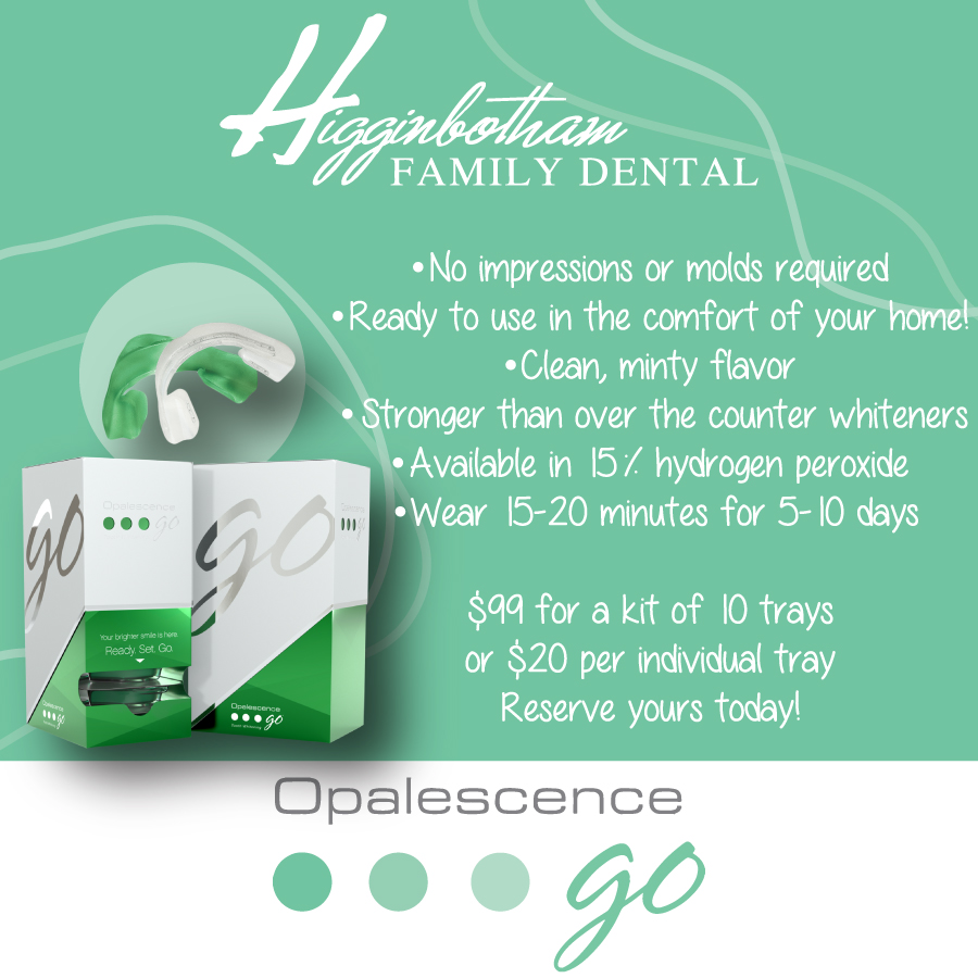New on the GO whitening! You can now get professional whitening at home with these prefilled whitening trays. You can try it out by purchasing one tray for $20 or get the entire set of 10 trays for the best results for $99! Be sure to text or call us to reserve yours today!